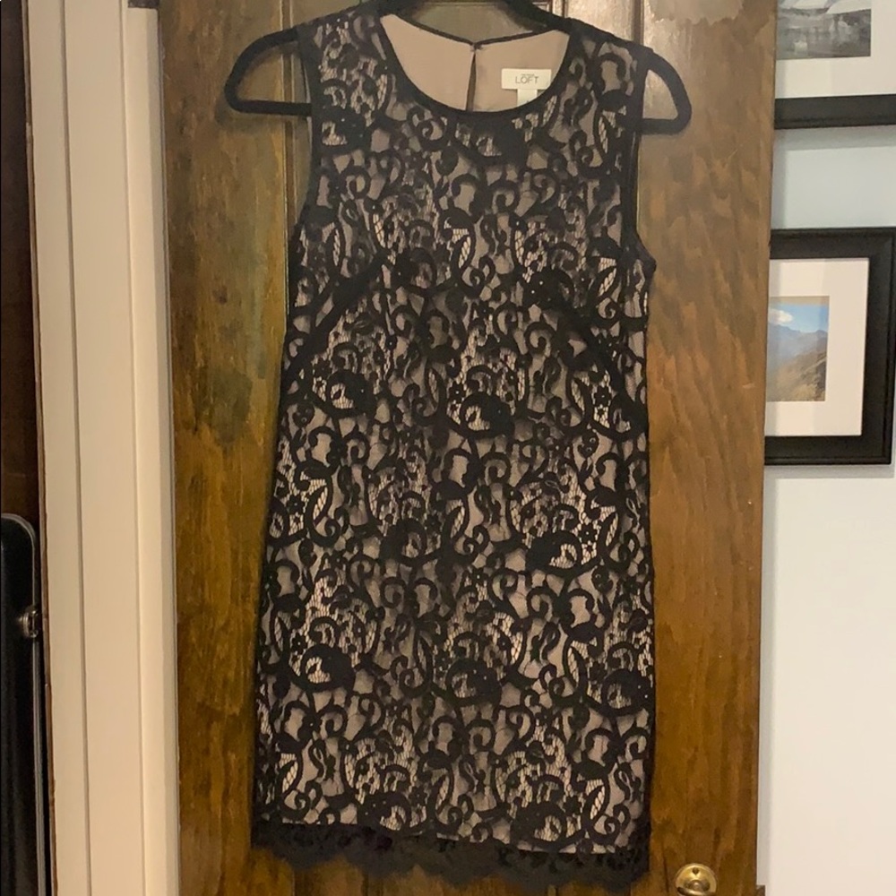 Black lace shift dress